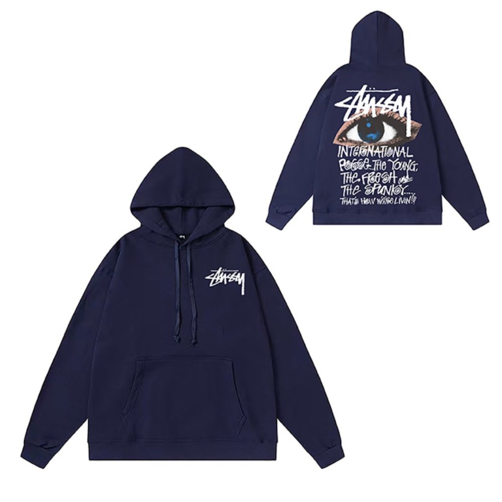 Stussy Ocular Hood Hoodie In Blue